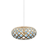 Kina Pendant Light: Extra Small + Bamboo + Blue + White