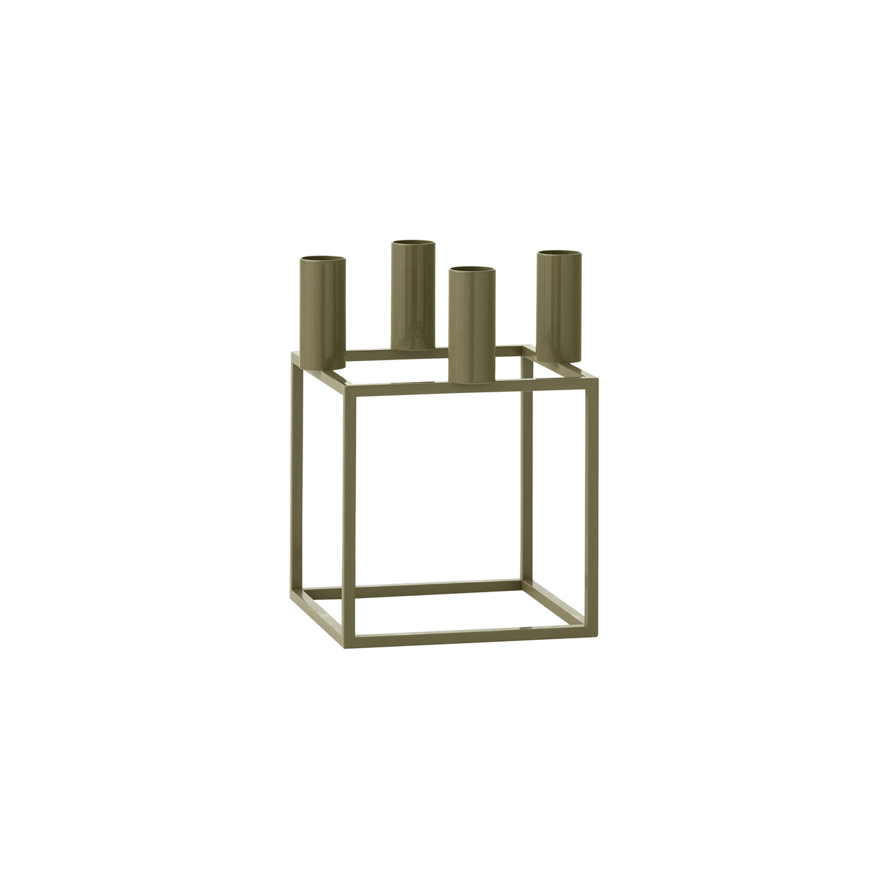 Kubus Candleholders: Olive + 4 + Without Base