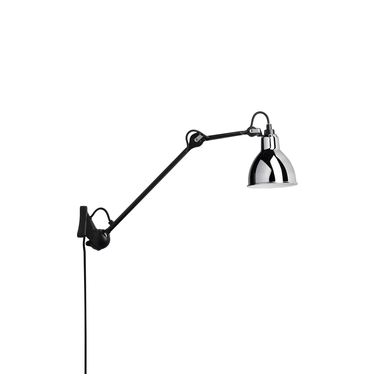 Lampe Gras N°222 Wall Lamp: Chrome + Round
