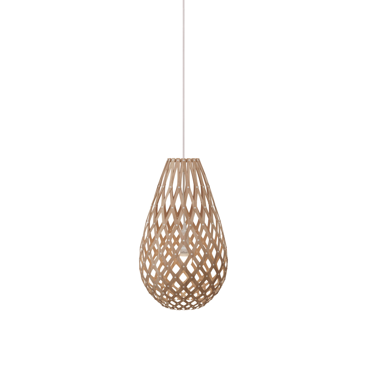Kōura Pendant Light: Extra Small + Bamboo + White