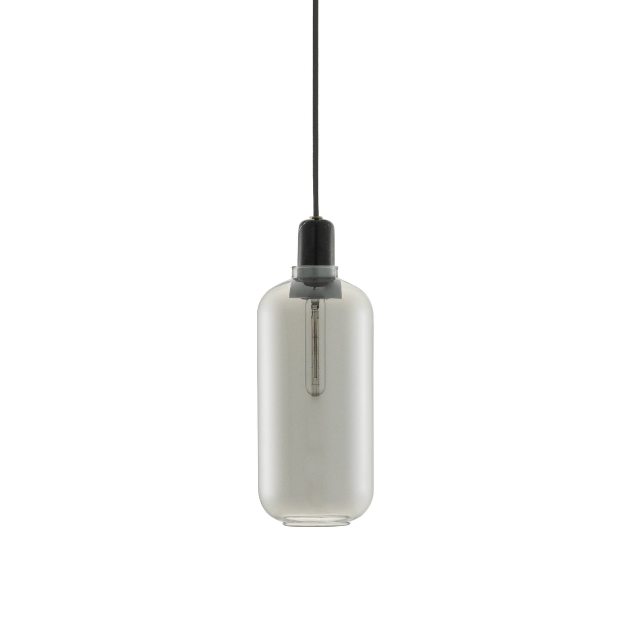 Amp Pendant Lamp: Large + Smoke + Black