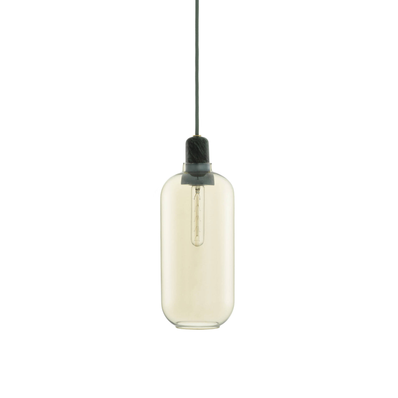 Amp Pendant Lamp: Large + Gold + Green