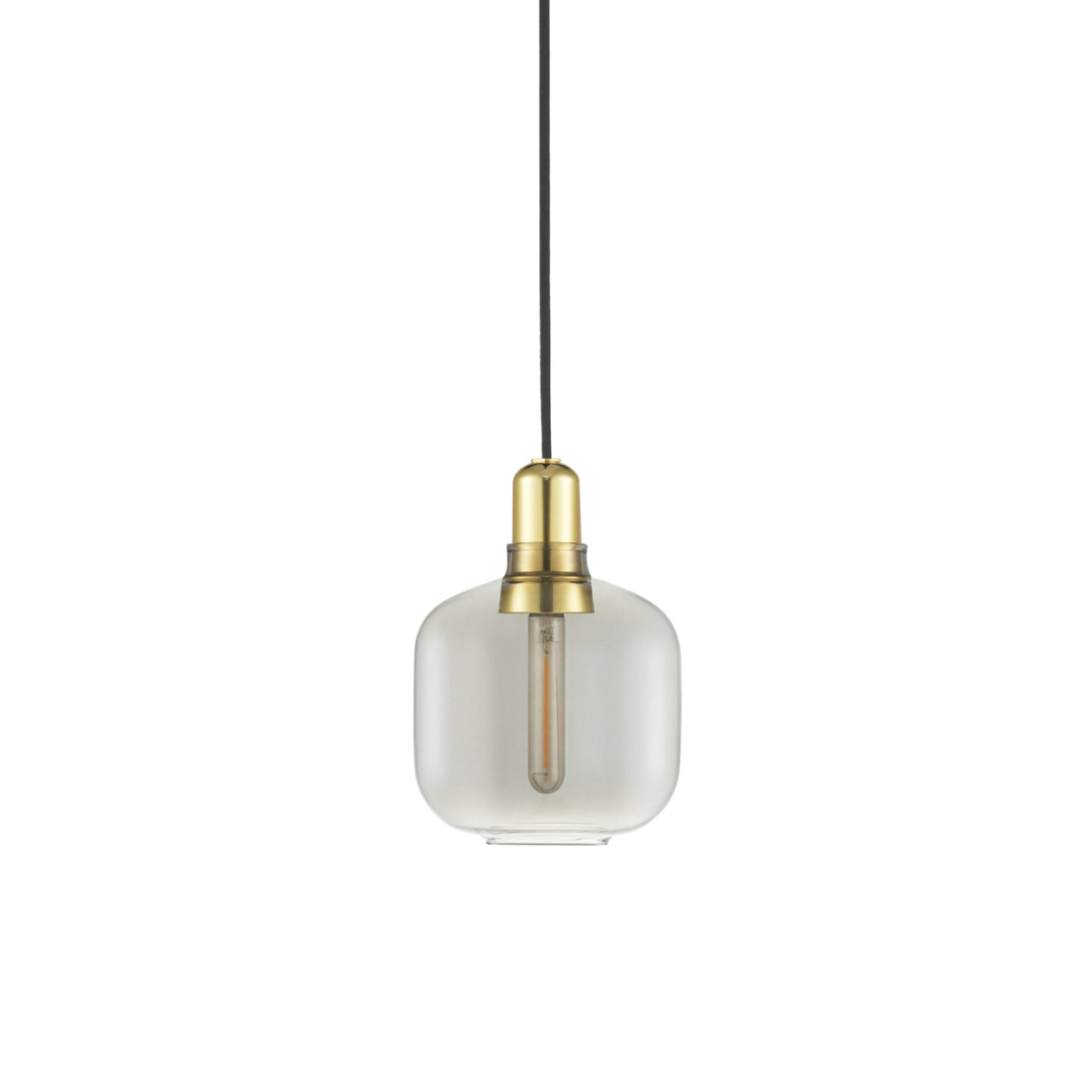 Amp Pendant Lamp: Small + Smoke + Brass