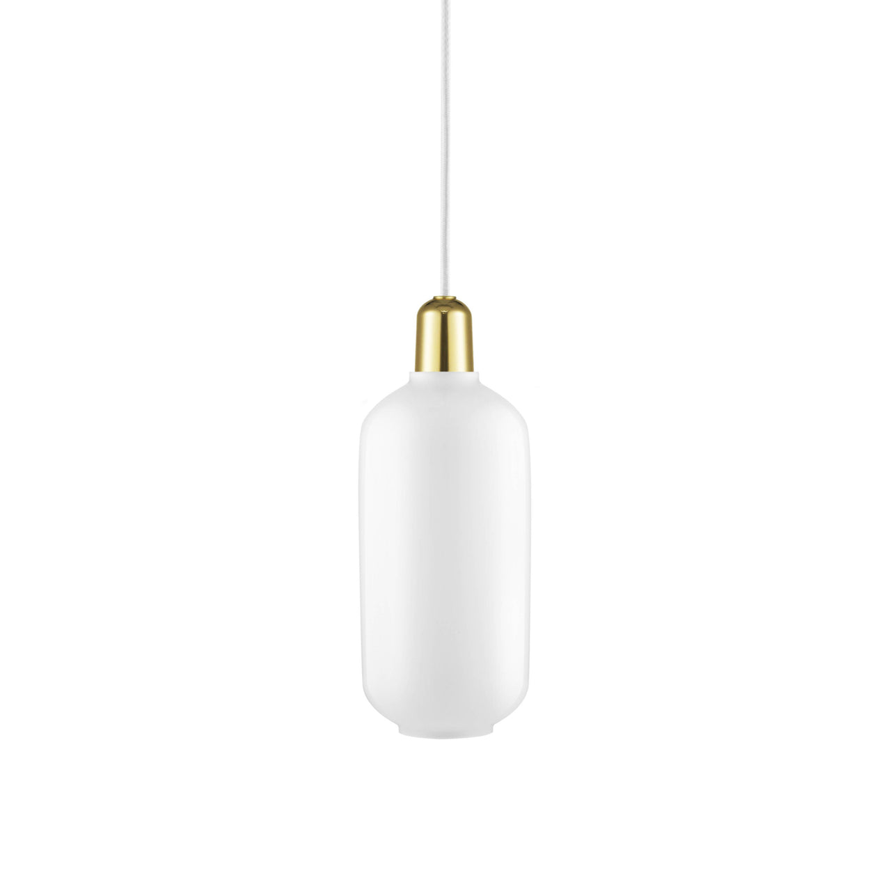 Amp Pendant Lamp: Large + White + Brass