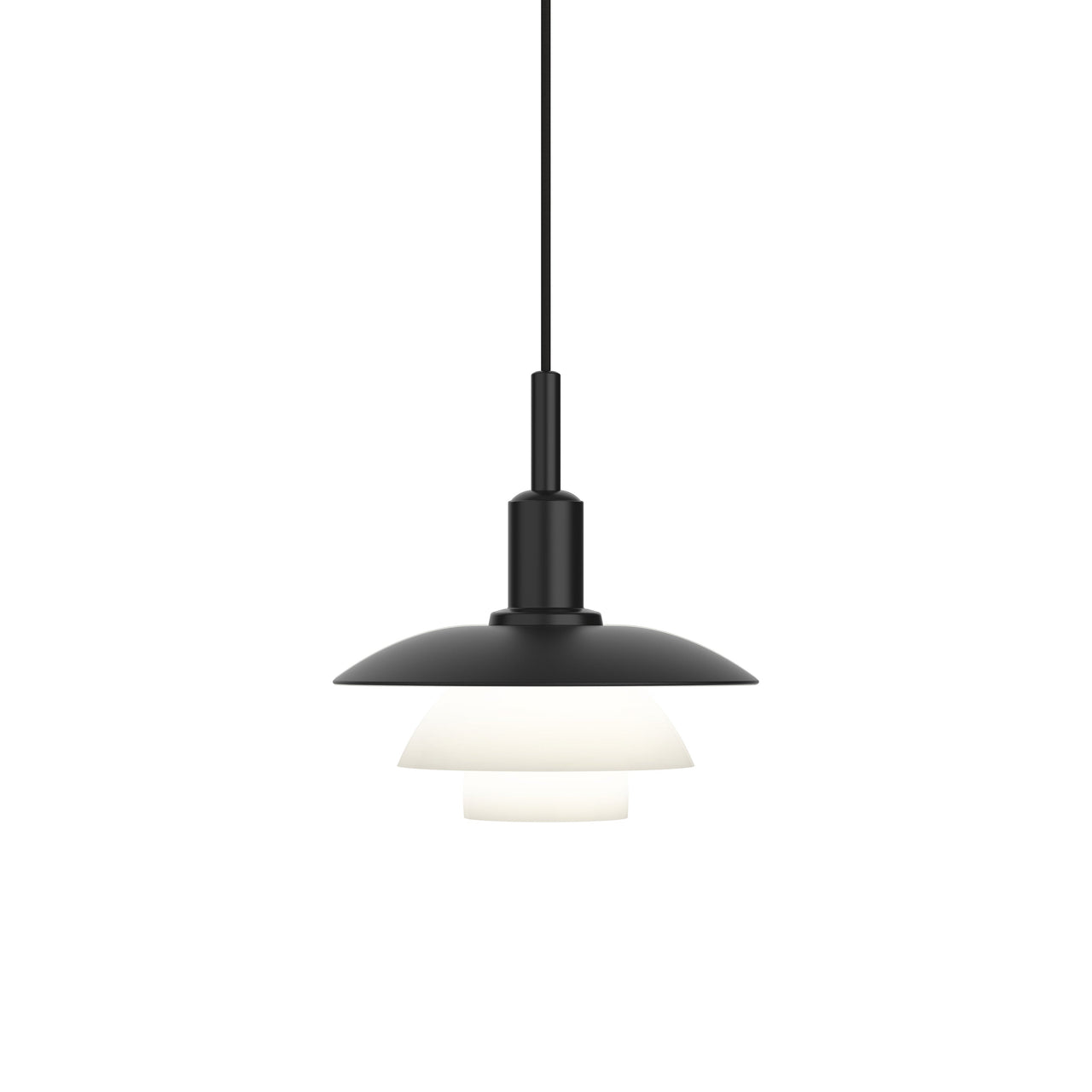 PH 3/3 Pendant: Black + Opal Glass