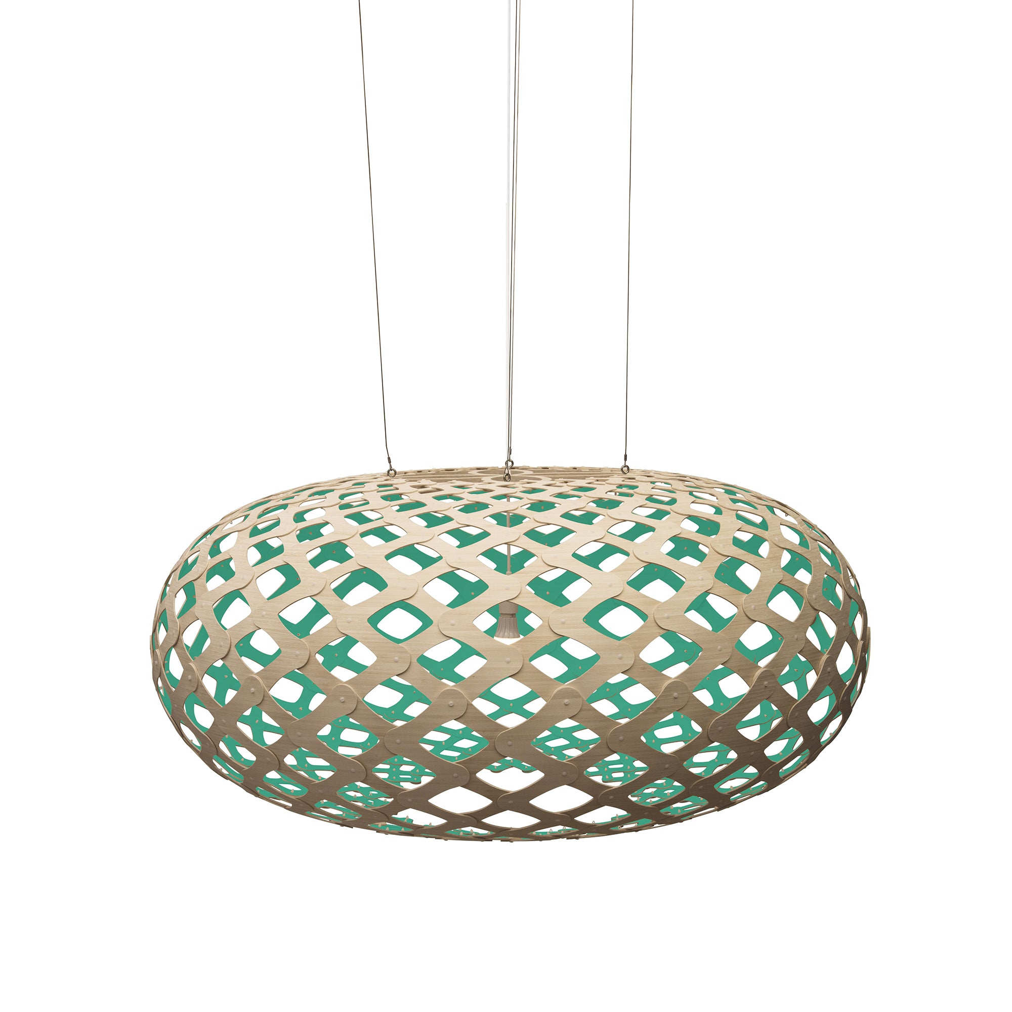 Kina Pendant Light: Extra Large + Bamboo + Aqua + White