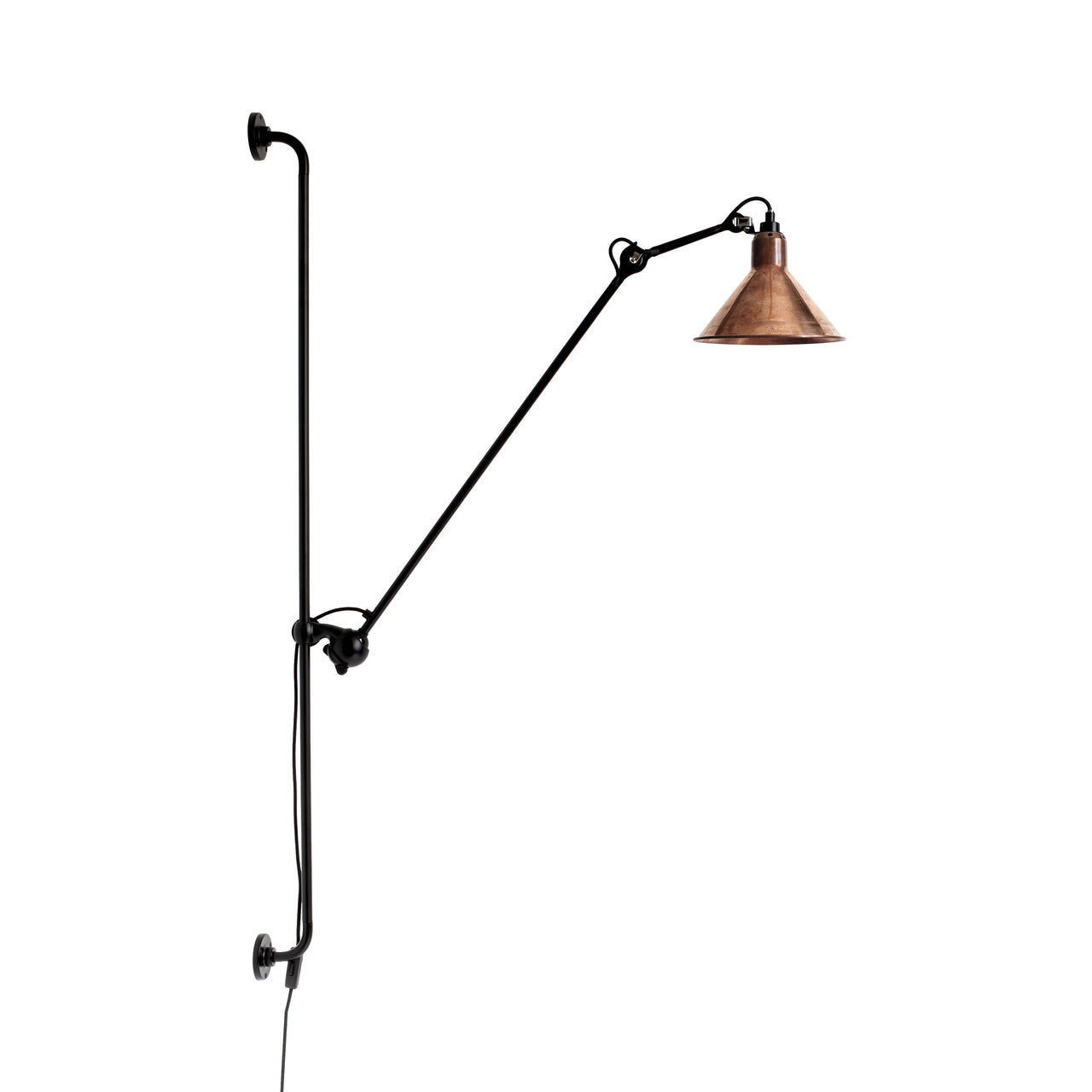 Lampe Gras N°214 Wall Lamp: Raw Copper + Conic