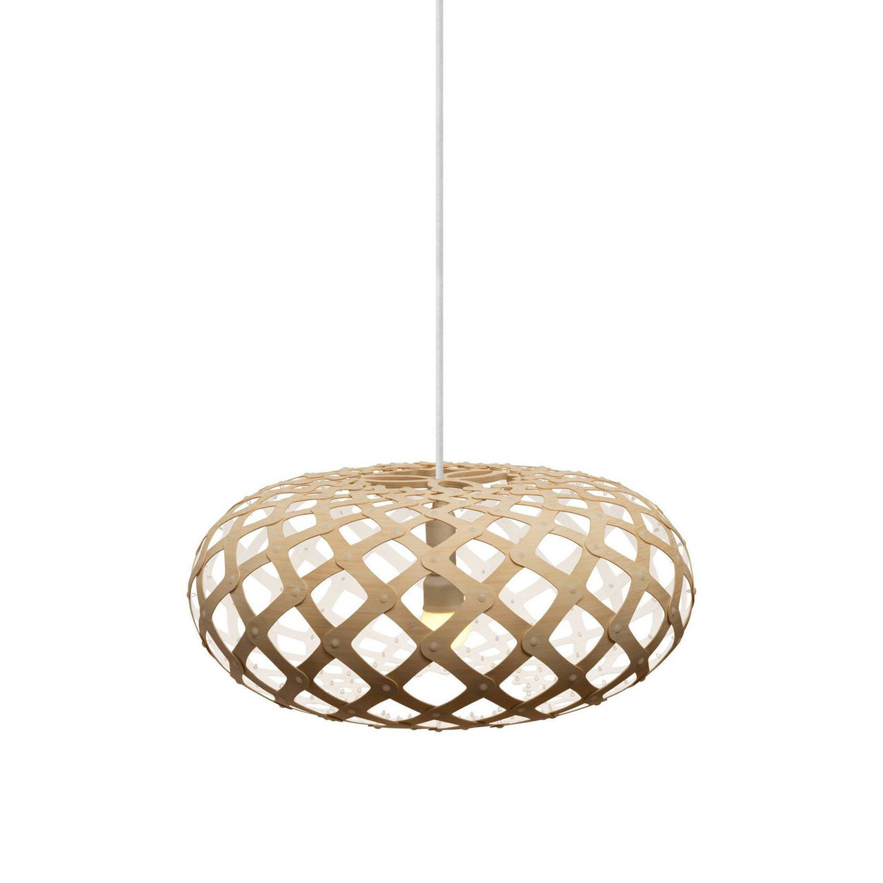 Kina Pendant Light: Small + Bamboo + White + White