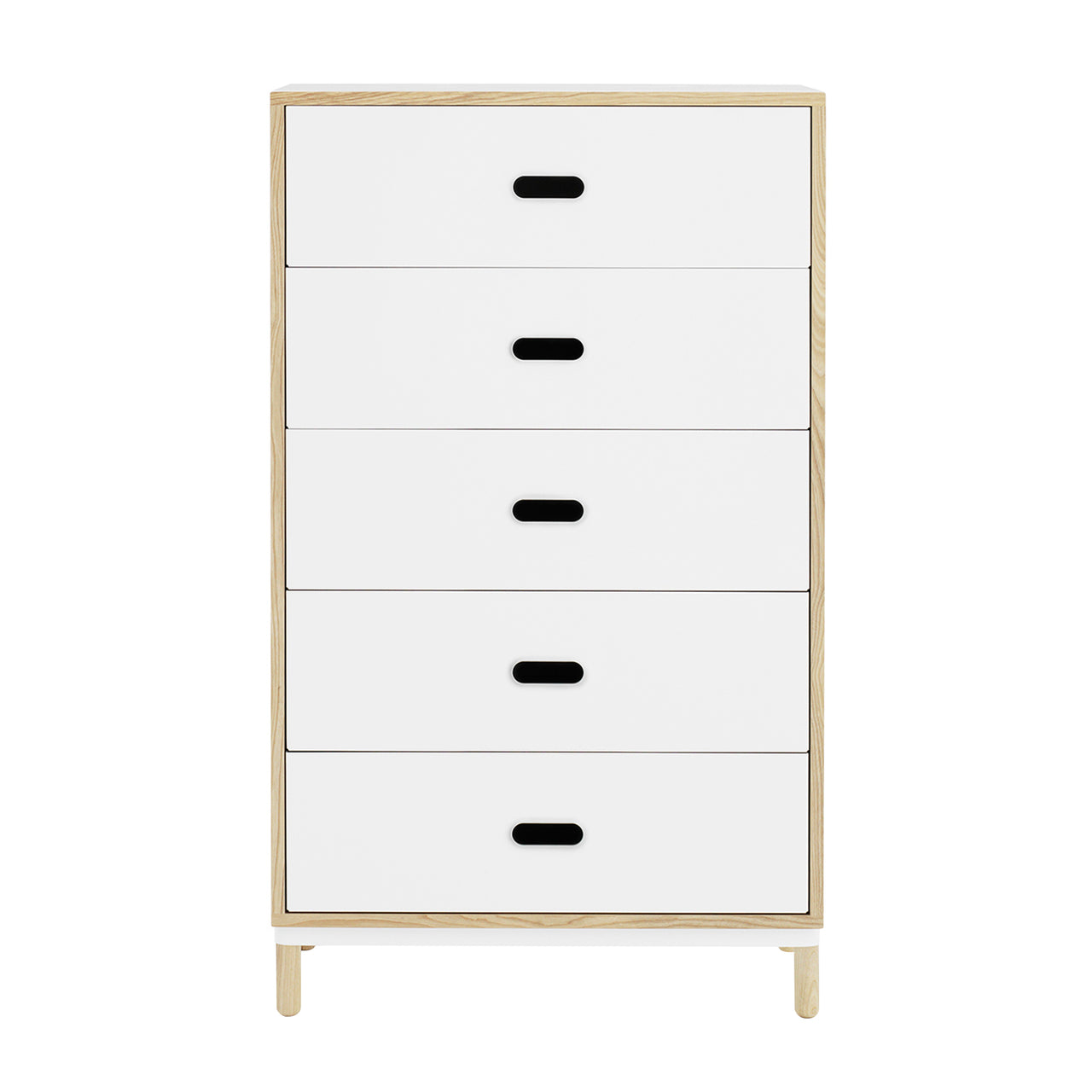 Kabino Dresser: 5 Drawers + White