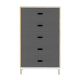Kabino Dresser: 5 Drawers + Grey
