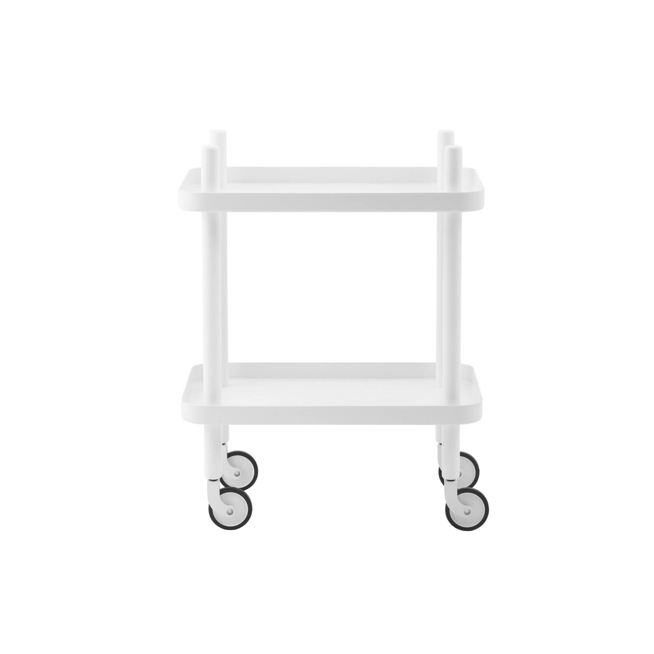 Block Table Cart: White + White