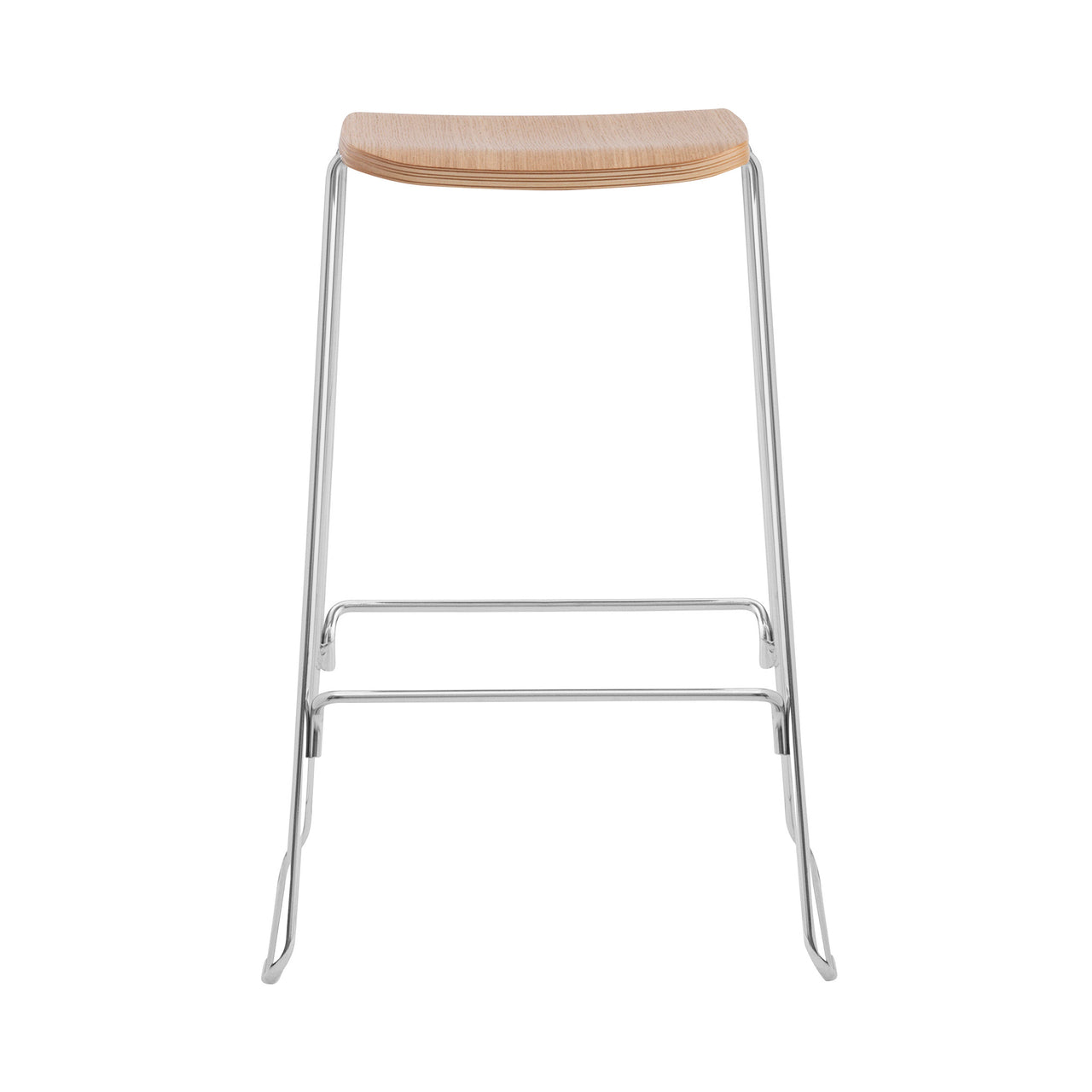 Just Bar + Counter Stool: Bar + Oak + Chrome