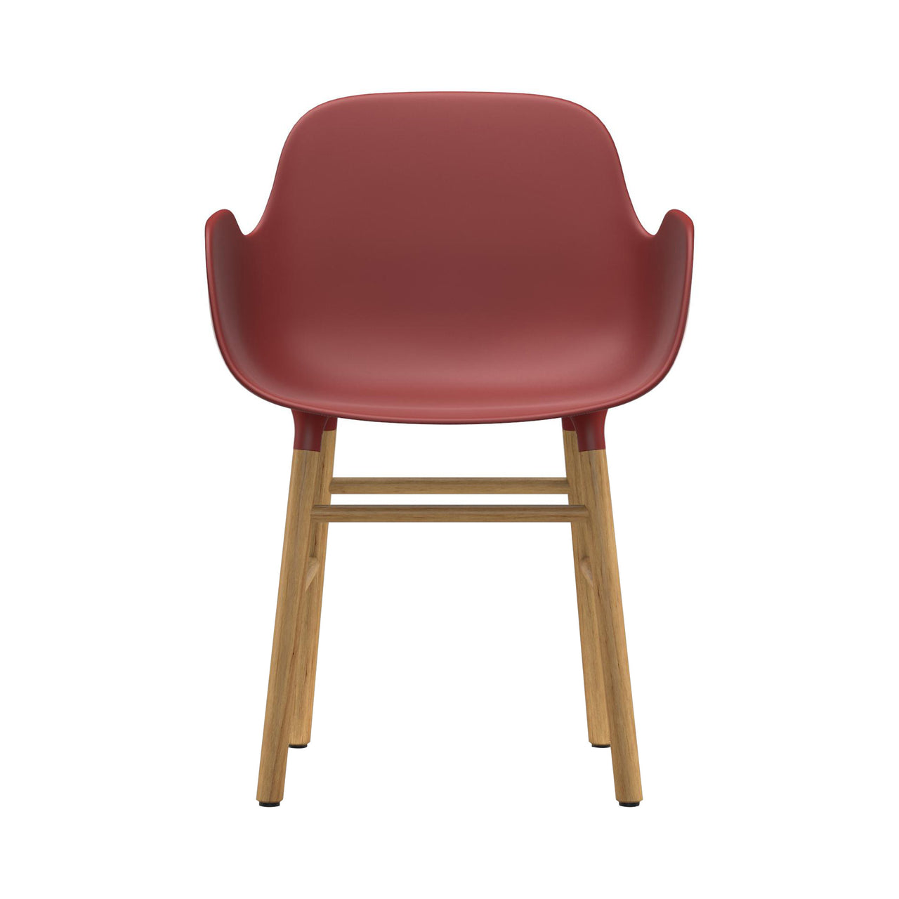 Form Armchair: Walnut or Oak Legs + Red + Oak