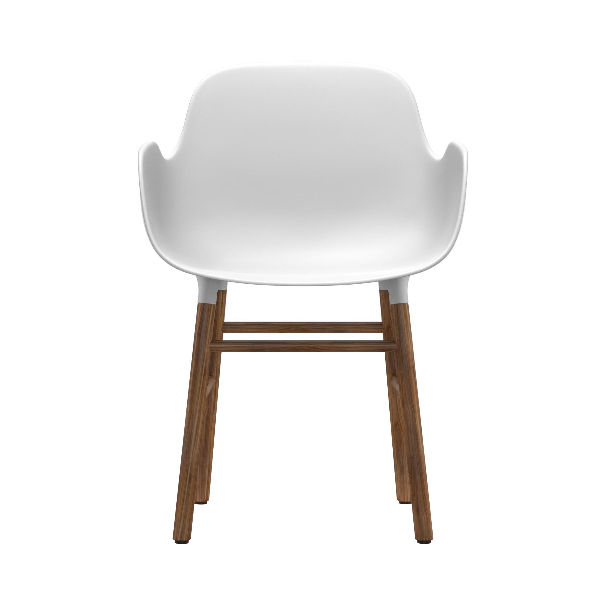 Form Armchair: Walnut or Oak Legs + White + Walnut