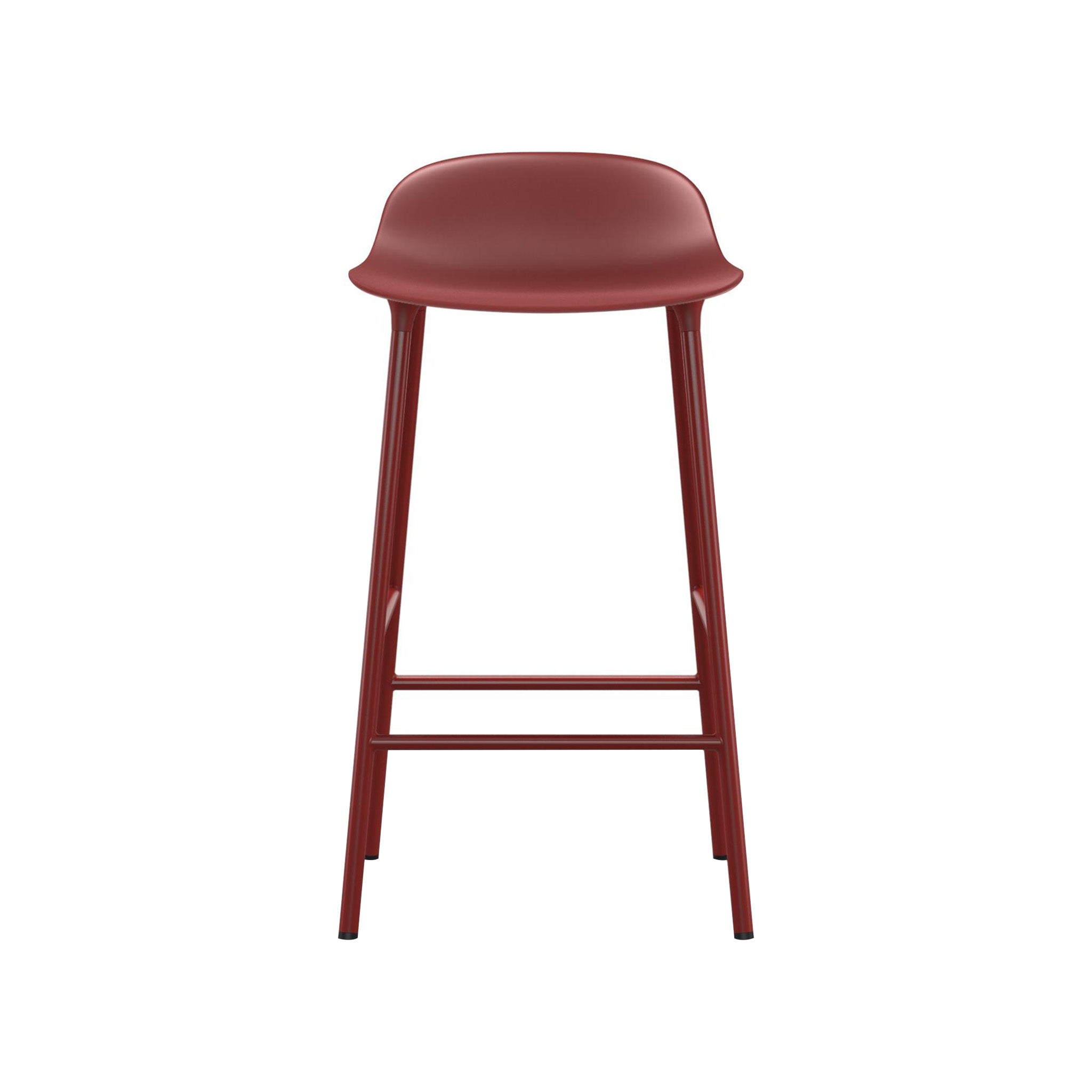 Form Bar + Counter Stool: Steel + Counter + Red