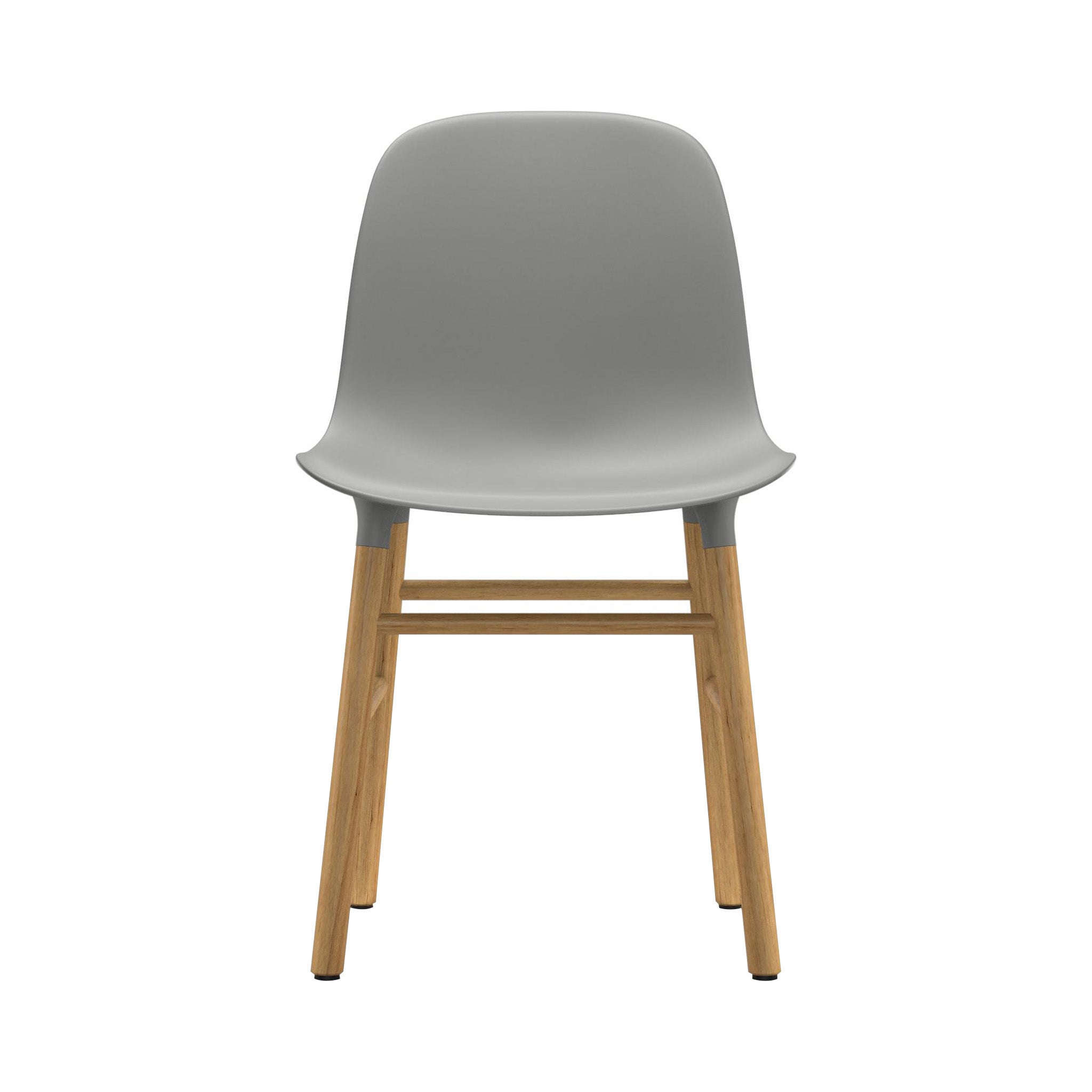 Form Chair: Wood Base + Grey + Oak