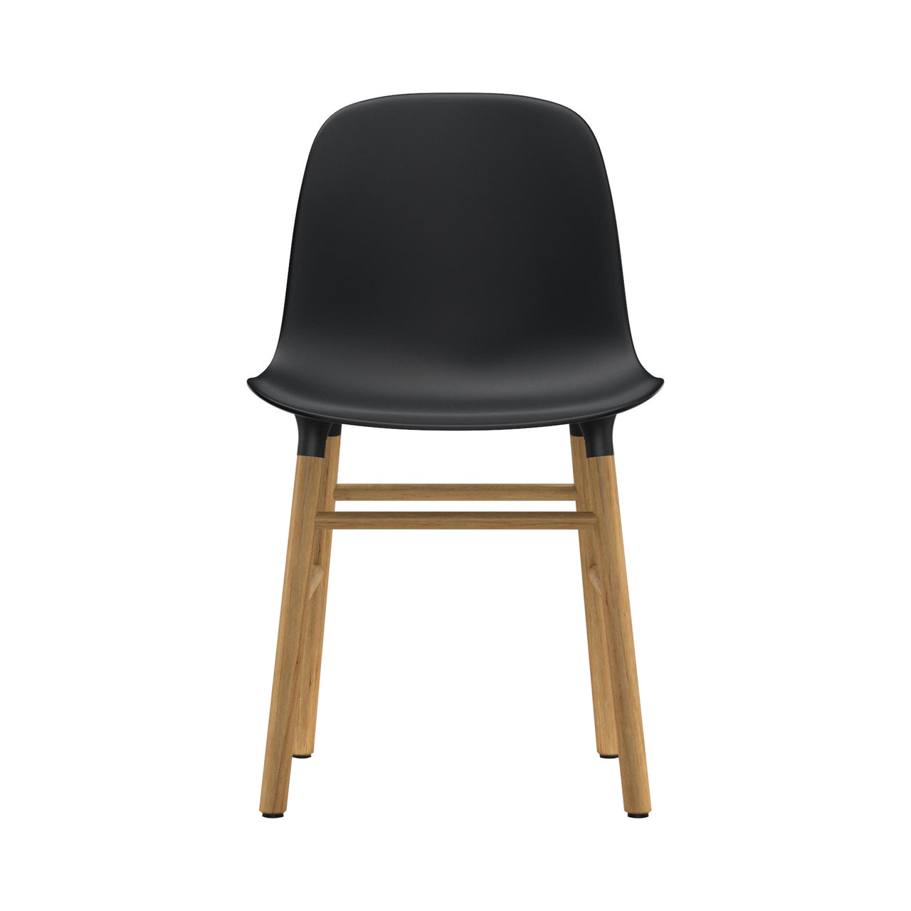Form Chair: Wood Base + Black + Oak