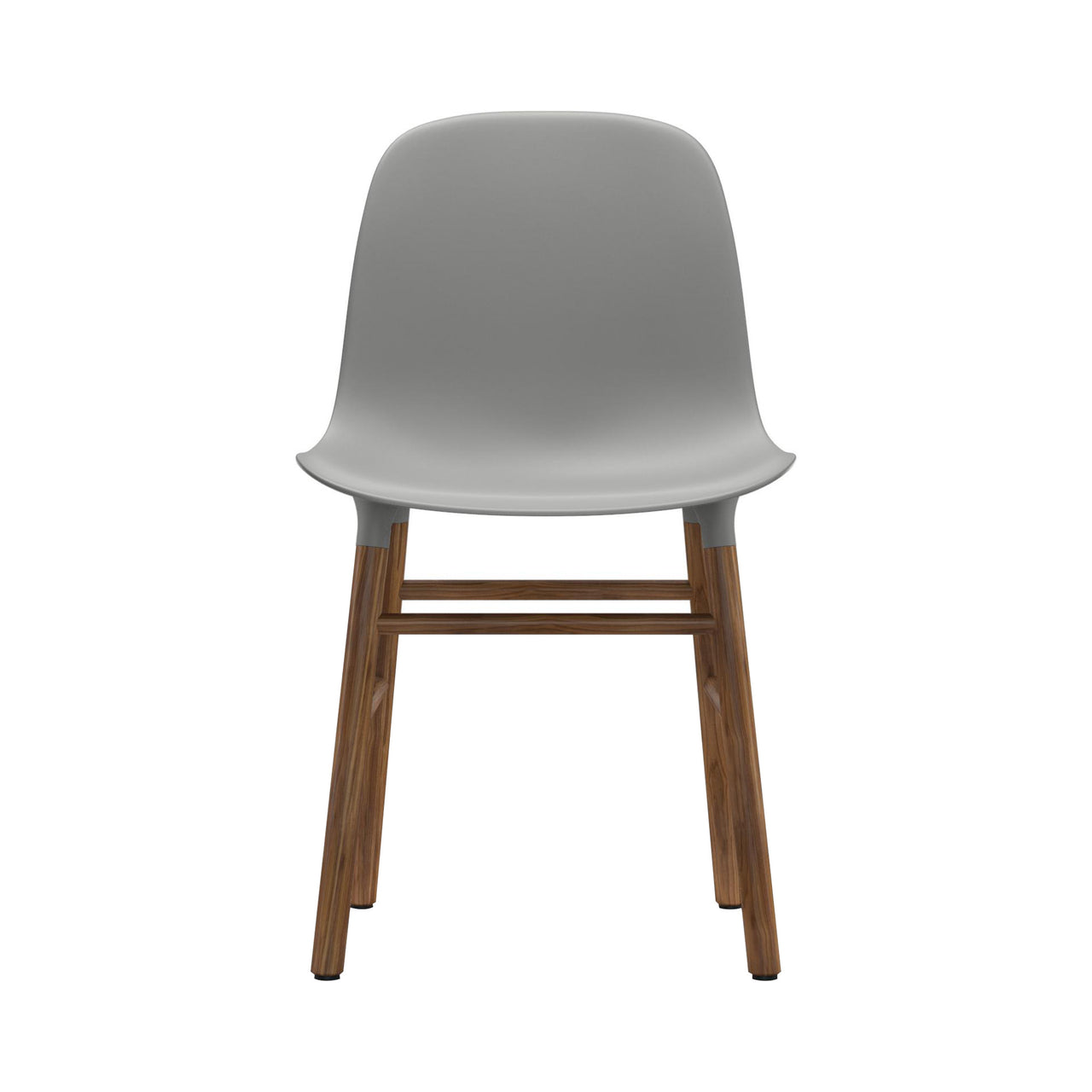 Form Chair: Wood Base + Grey + Walnut