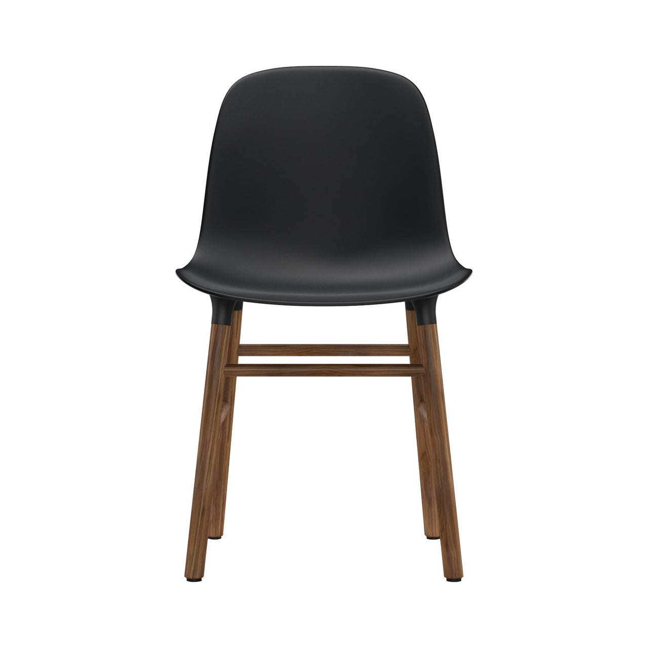 Form Chair: Wood Base + Black + Walnut