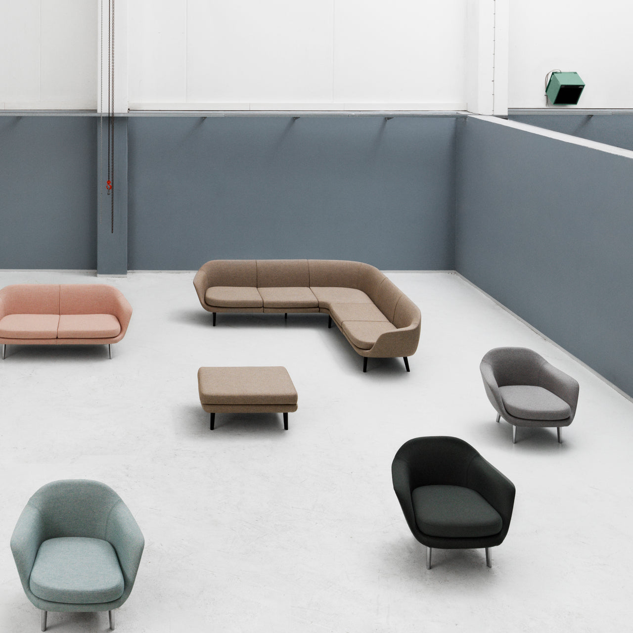 Sum Modular Sofa: Black Aluminum Base