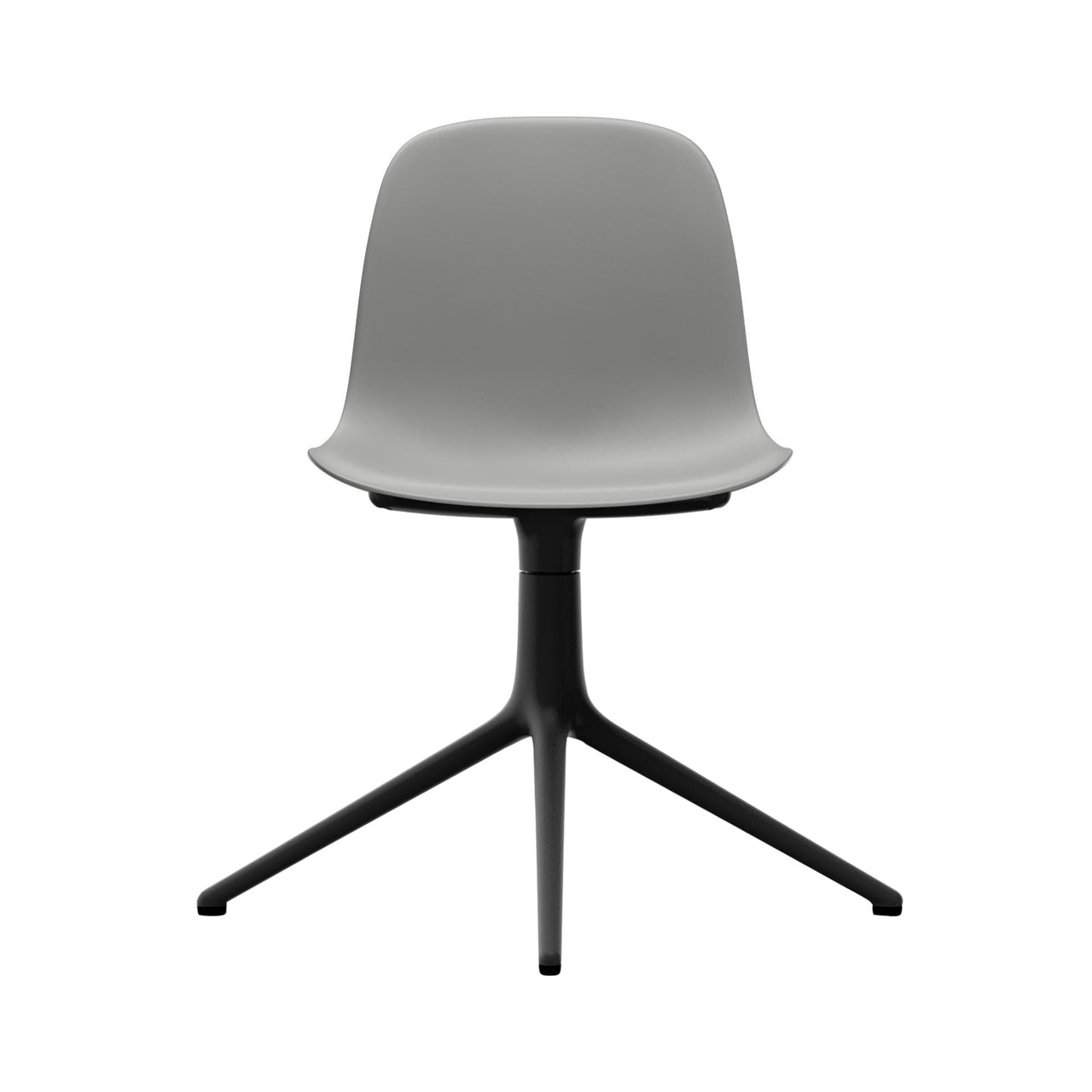 Form Chair: Swivel + Grey + Black Aluminum + Without Casters