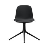 Form Chair: Swivel + Black + Black Aluminum + Without Casters