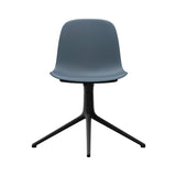 Form Chair: Swivel + Blue + Black Aluminum + Without Casters