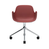 Form Armchair: Swivel + Red + Aluminum + With Casters