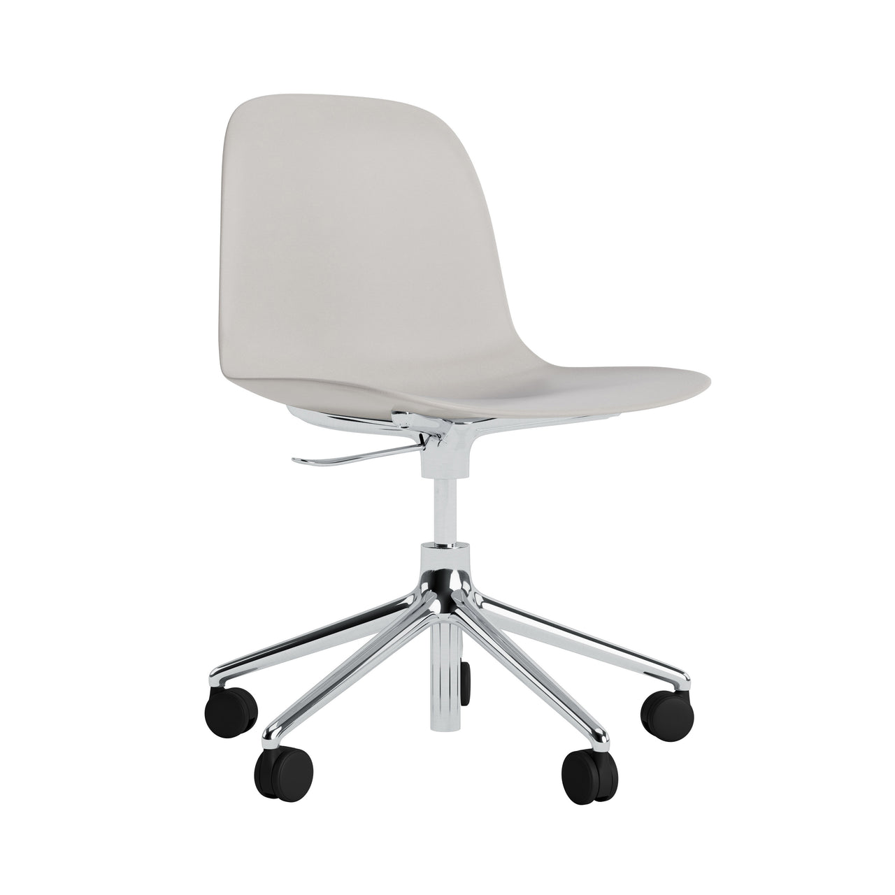 Form Chair: Swivel 5W Gaslift + Aluminum + Warm Grey