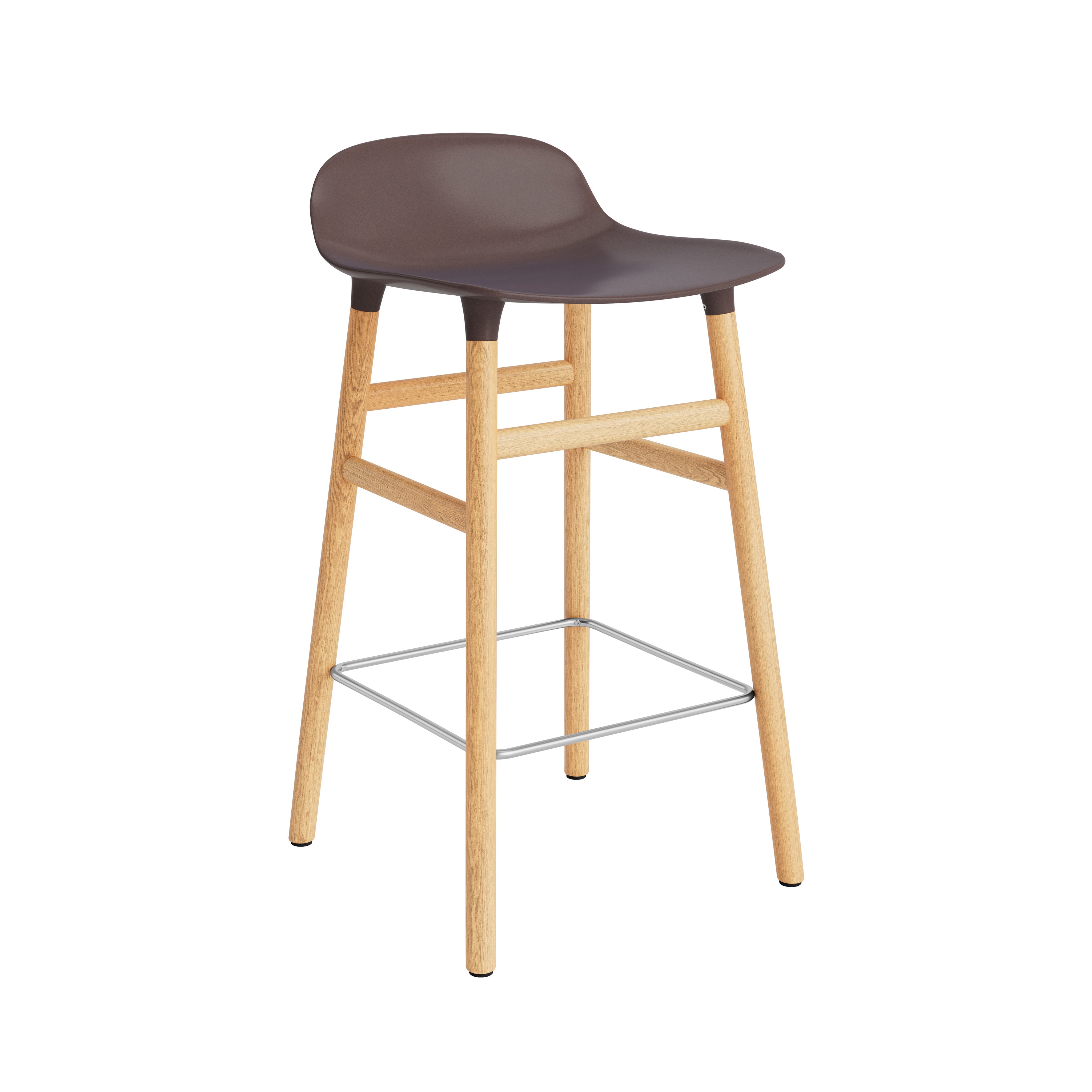Form Bar + Counter Stool: Oak Legs + Counter + Brown