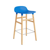 Form Bar + Counter Stool: Oak Legs + Counter + Bright Blue
