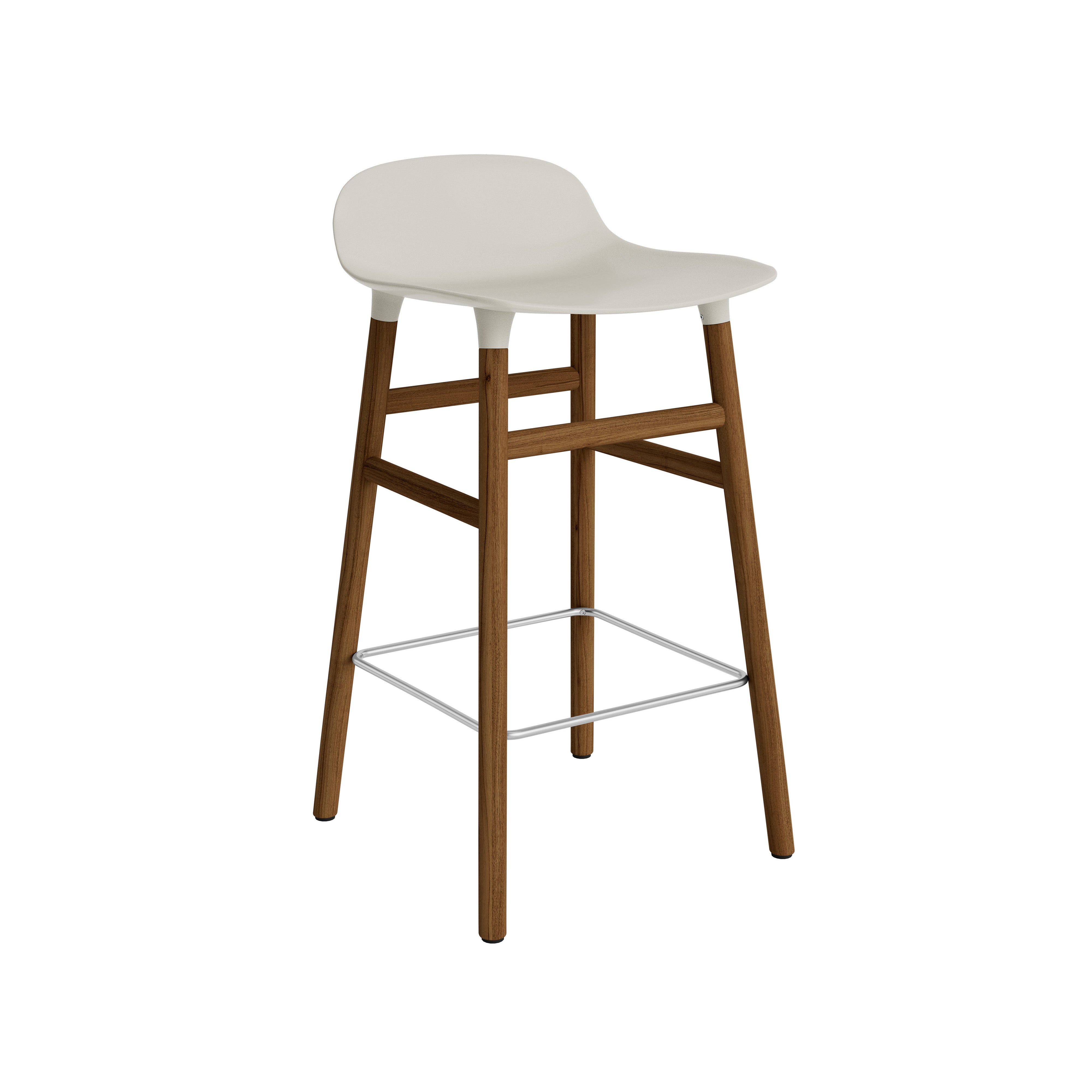 Form Bar + Counter Stool: Walnut Legs + Counter + Light Grey