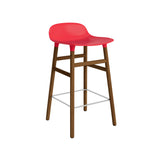 Form Bar + Counter Stool: Walnut Legs + Counter + Bright Red