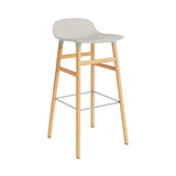 Form Bar + Counter Stool: Oak Legs + Bar + Light Grey