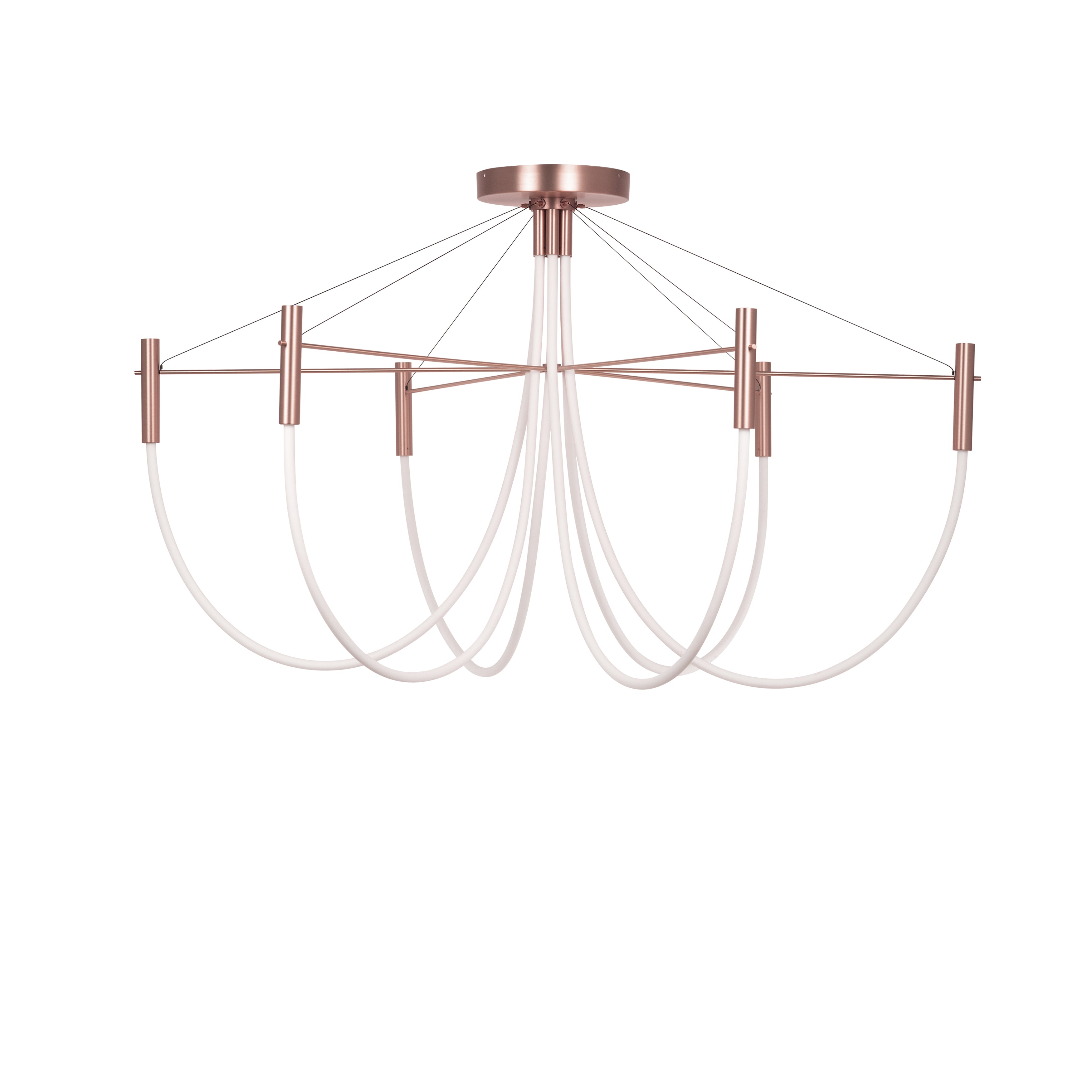 Paradoxe Chandelier: 6 + Stem + Satin Copper