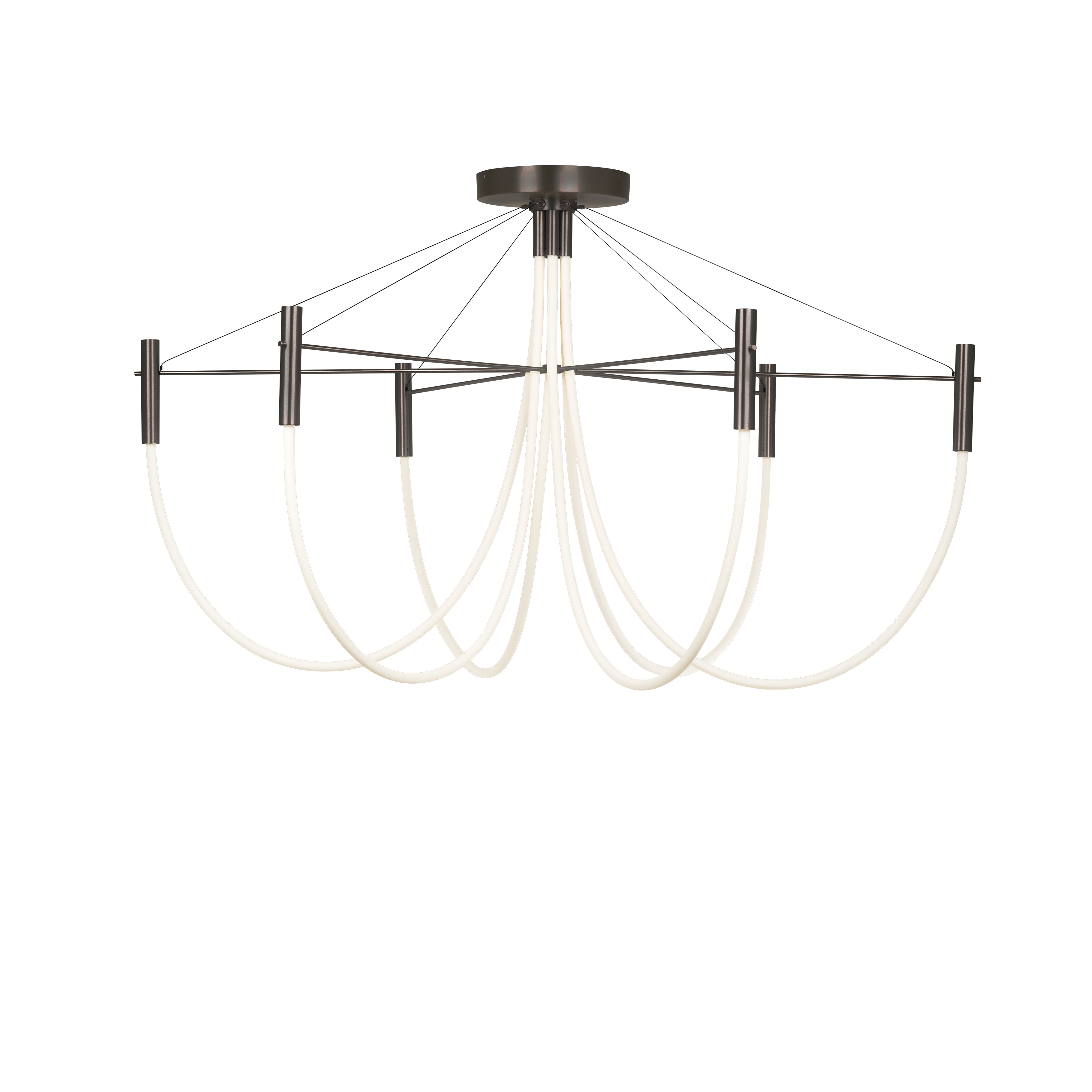 Paradoxe Chandelier: 6 + Stem + Satin Graphite