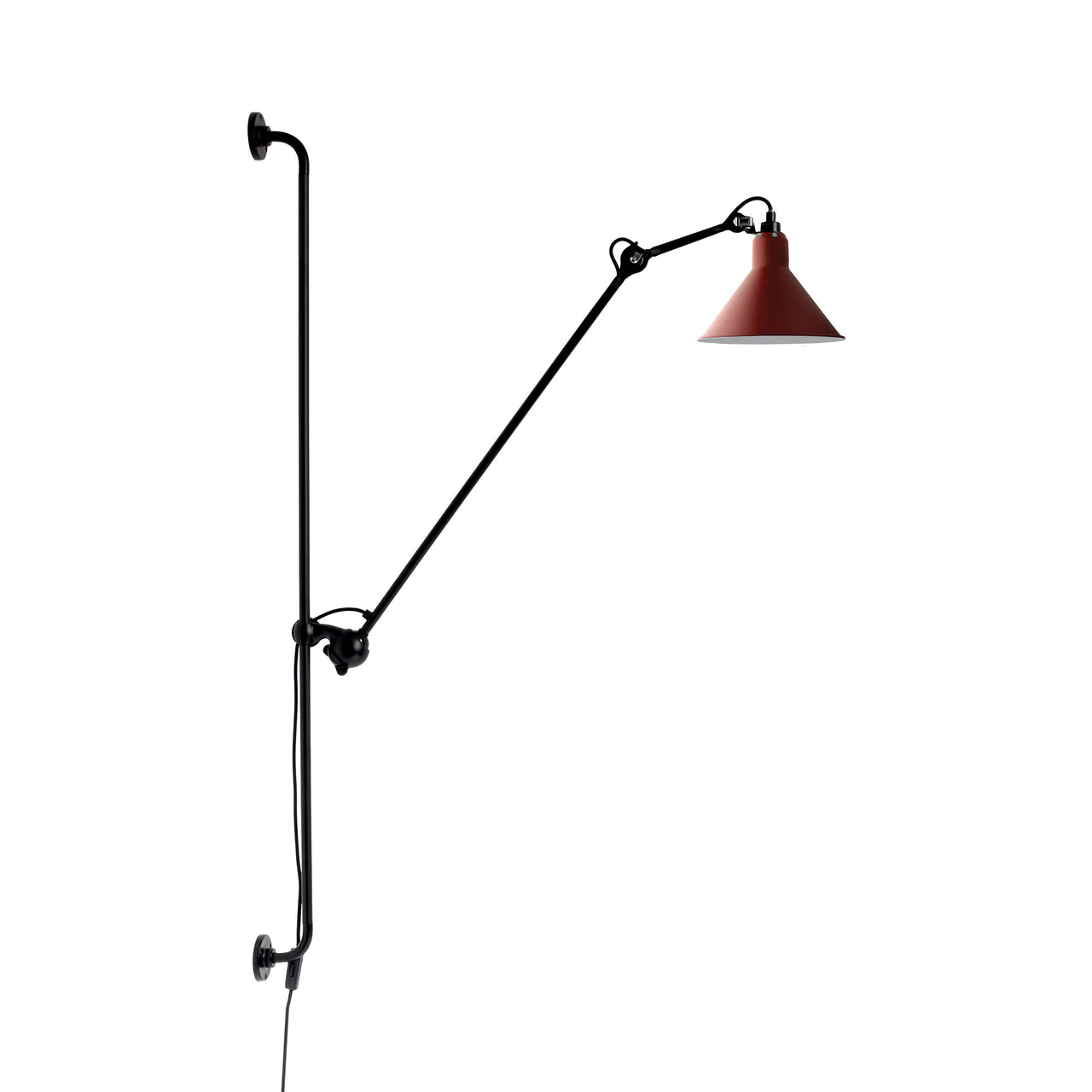 Lampe Gras N°214 Wall Lamp: Red + Conic