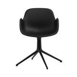 Form Armchair: Swivel Upholstered + Black Aluminum + Without Casters
