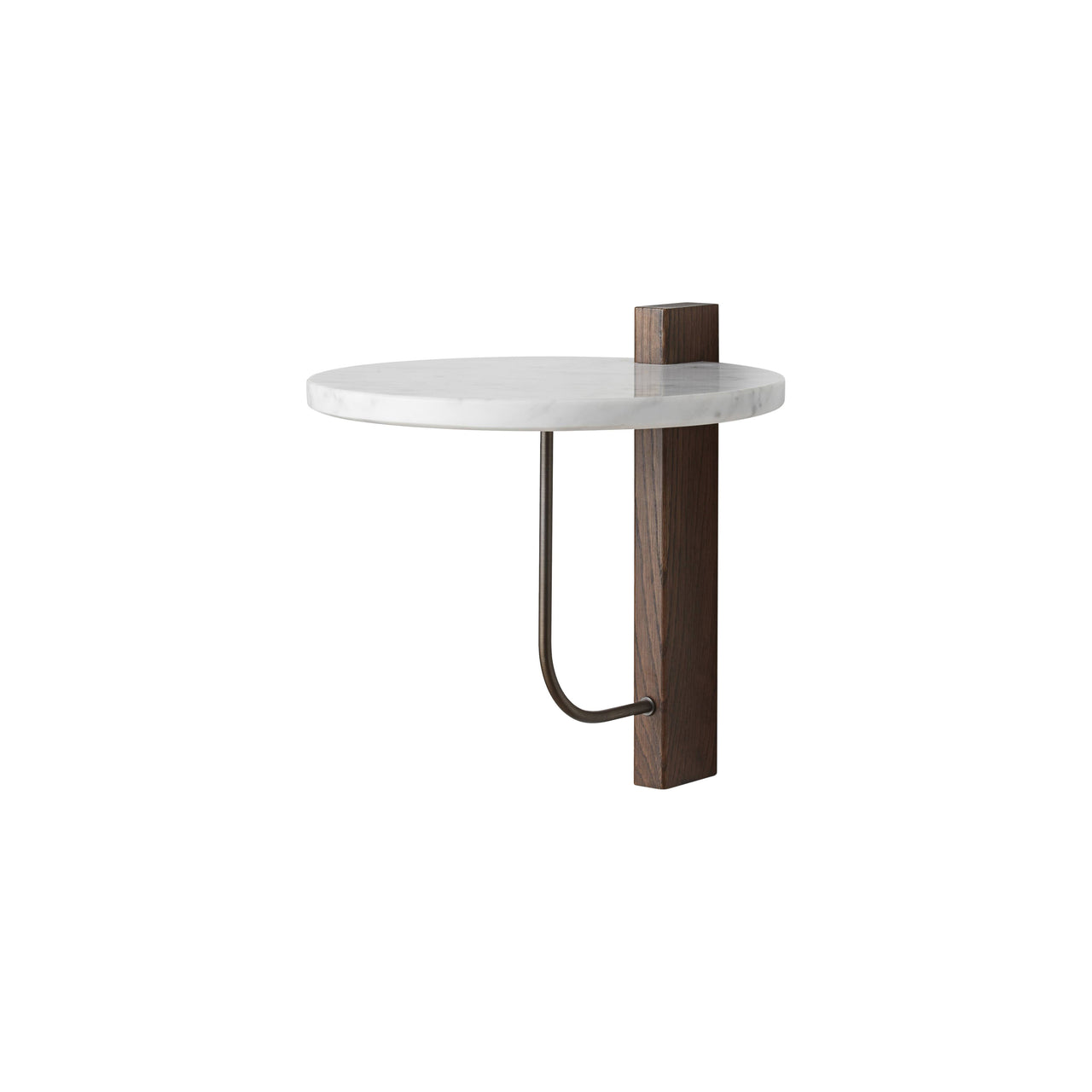 Corbel Shelf: Medium + White Carrara Marble + Dark Stained Oak
