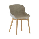 Hyg Chair: Wood Base + Front Upholstered + Oak + Grey