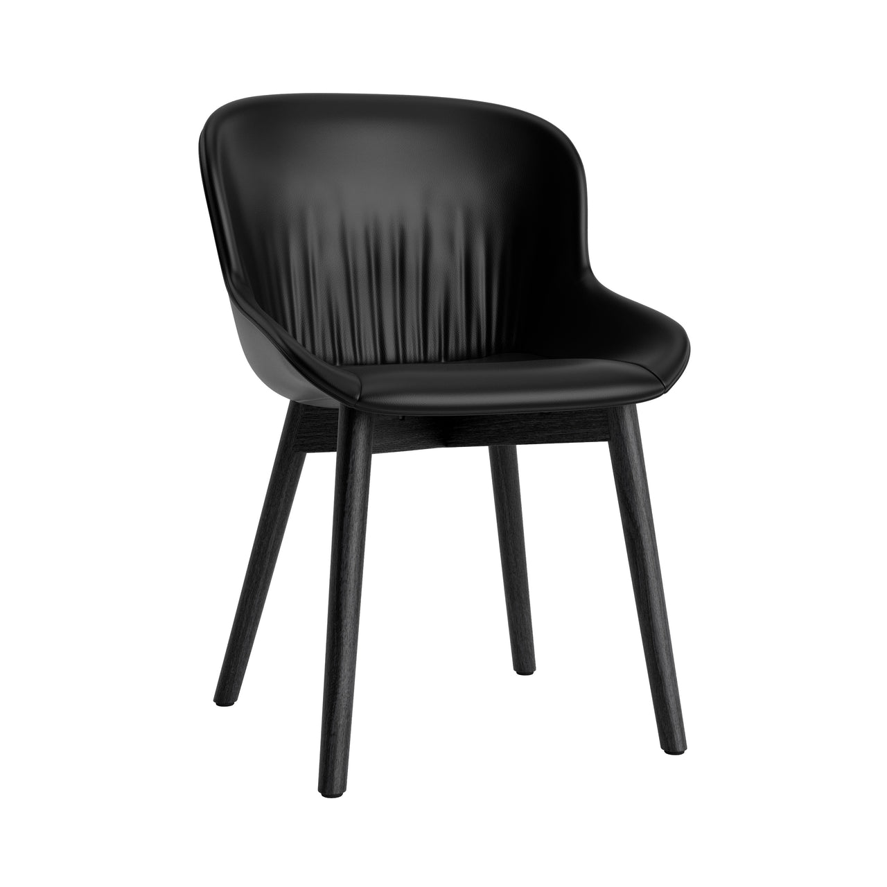 Hyg Comfort Chair: Wood Base + Full Upholstered + Black Oak