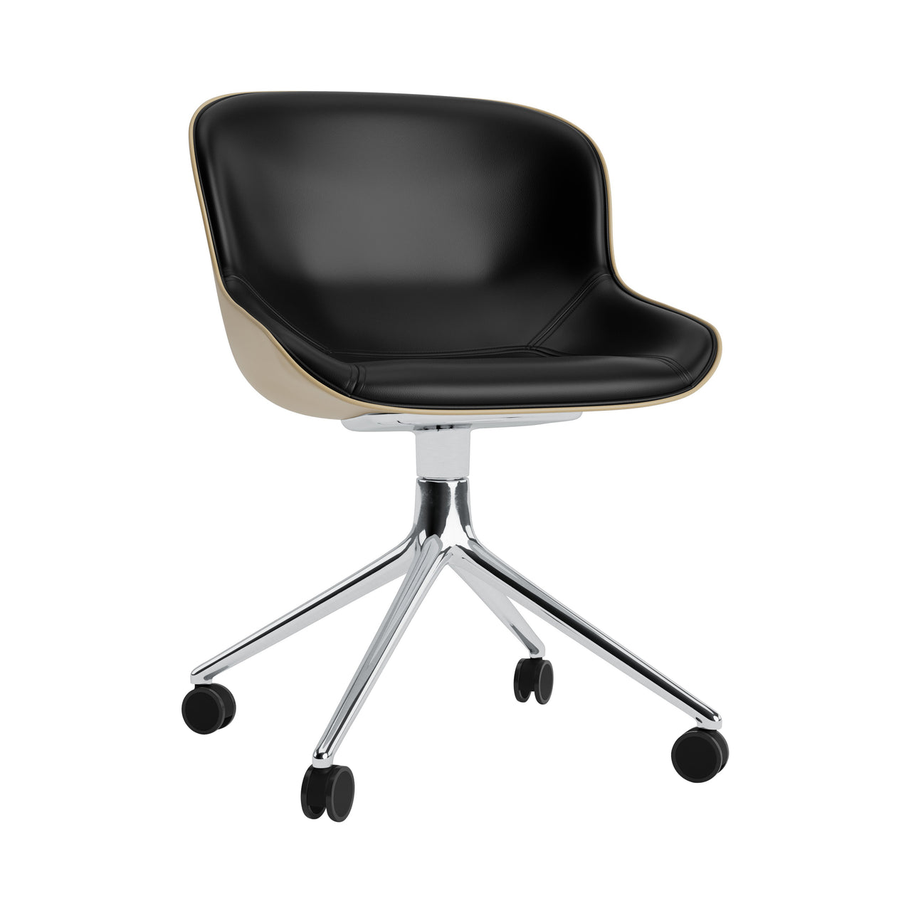 Hyg Chair Swivel 4W: Front Upholstered + Aluminum + Sand