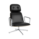Pad Lounge Chair High Swivel: Aluminum + Oak + Without Tilt
