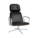 Pad Lounge Chair High Swivel: Aluminum + Oak + With Tilt