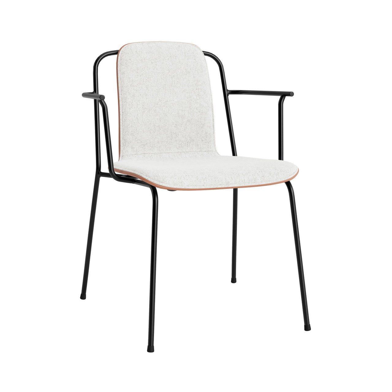 Studio Armchair: Front Upholstered + Brown