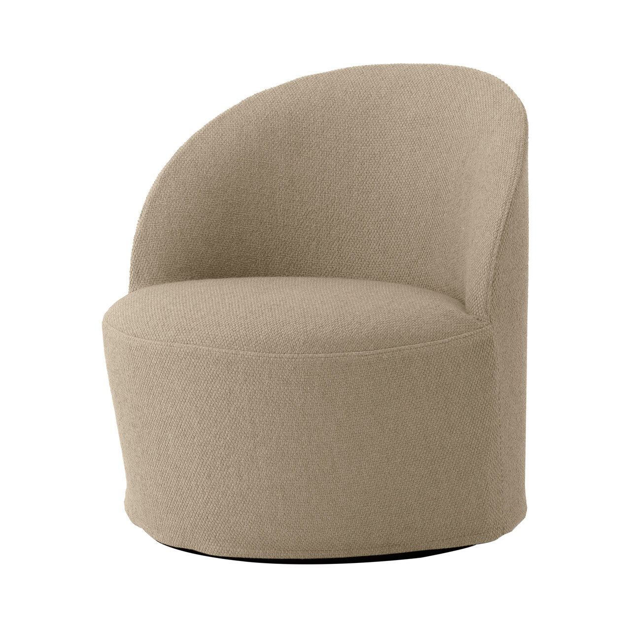 Tearoom Lounge Chair with Loose Cover: Swivel with Return + Logan Sand