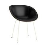 Mat Armchair: Steel Base + Front Upholstered + Cream + Seaweed