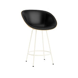 Mat Bar + Counter Armchair: Steel base + Front Upholstered + Counter + Hemp + Cream
