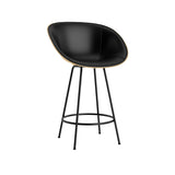 Mat Bar + Counter Armchair: Steel base + Front Upholstered + Counter + Hemp + Black