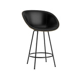 Mat Bar + Counter Armchair: Steel base + Front Upholstered + Counter + Seaweed + Black